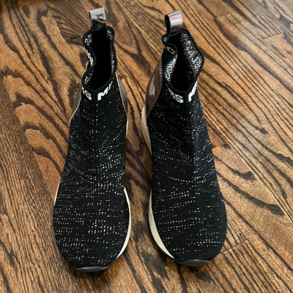 Girls Michael Kors Wedge Black Glitter Shoes size 2